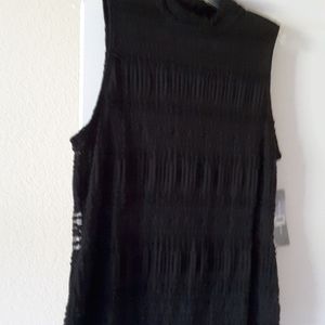 Black Layered Tank Top Career Wear, Evening Wear